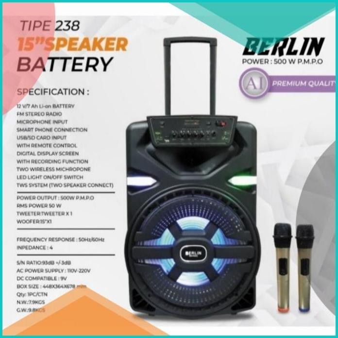 Speaker portable bluetooth /speaker portable Berlin 15inch 238 16novz3