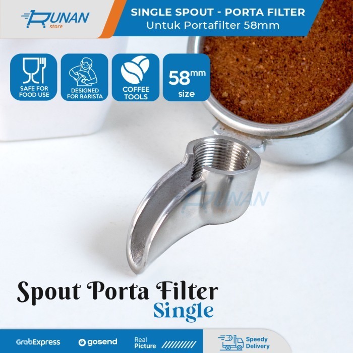 Single Spout Portafilter 58mm Porta Filter Spout Splitter Mesin Kopi