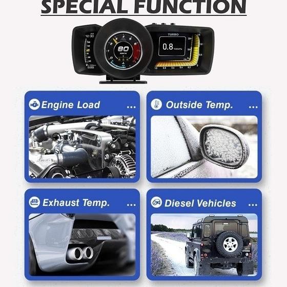 Baru A600 Pengukur Otomatis Hud Gps + Sistem Obd, Speedometer Komputer