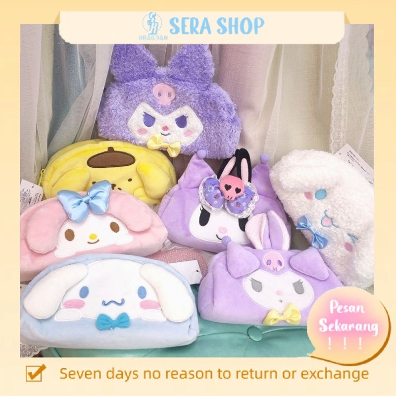 

❖▫▨Sera Jepang Sanrio Yugui Telinga Besar Puding Anjing Melodi Mewah Tas Kosmetik Pena Tas Kapasitas Besar Lucu Kulomi