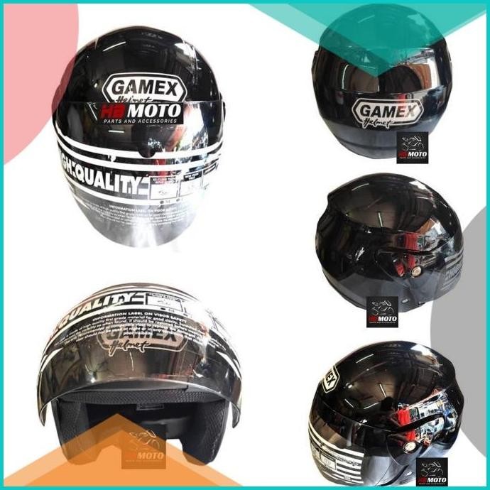Helm Gamex Black GMX1SOLIDBLACK / Helm SNI / Helm Half Face / Helm 16n