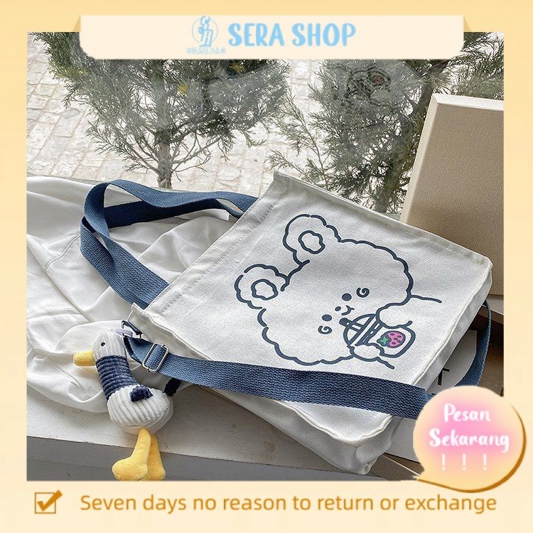 

﹉✳☃Sera Sera Messenger Bag Lucu Tas Kanvas Siswa Perempuan Baru Versi Korea Jepang Kartun Liar Sederhana Tas Bahu Berkapasitas Besar