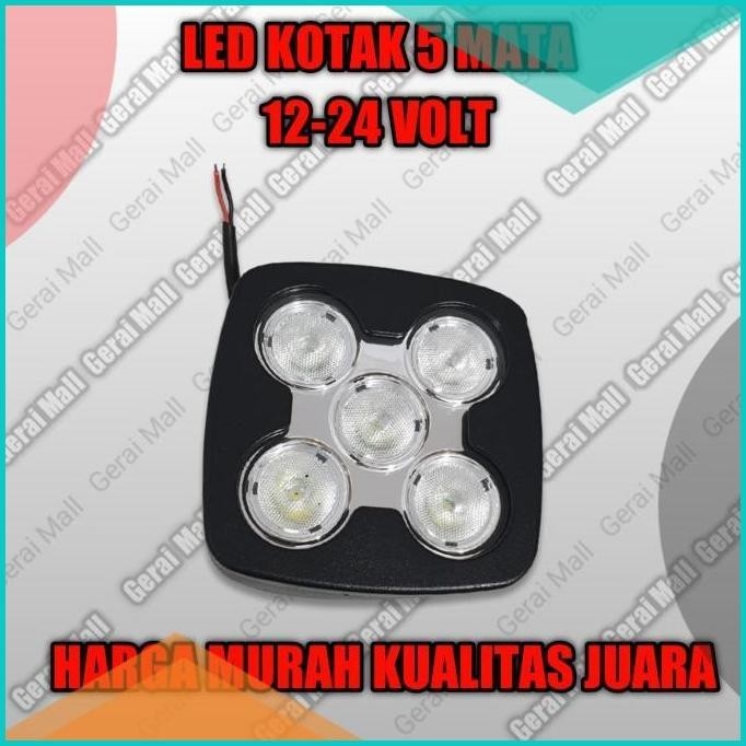 Lampu sorot motor mobil led cree kotak 5 mata 12 v 24 Volt 16novz3 acc