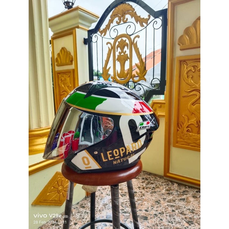 HELM DYR SUBARU LEOPARD BLACK GLOSSY NEW MOTIF