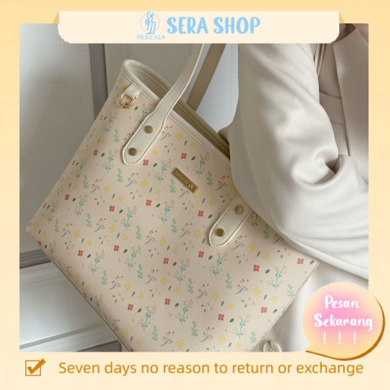 ◑♘Sera Tote Kulit Wanita Kontemporer Kulit Sintetis Impor Wanita 2023 Tas Tangan Ceruk Manis Bernila