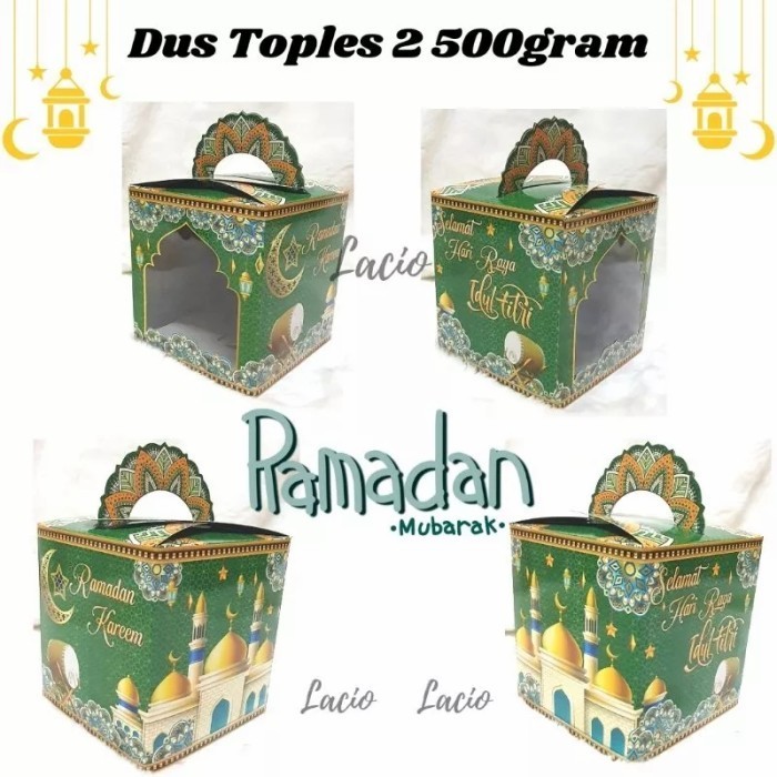 Dus Toples Kue Kering Toples Ukuran 500gr Edisi Lebaran (toples isi 2)