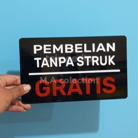 

Baru Pembelian Tanpa Struk Gratis Sign In Acrilik Huruf timbul 20x12 cm, - Bkground Hitam, Perekat 3M ..