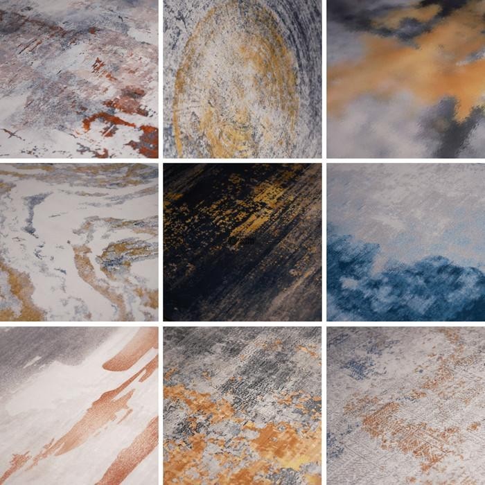 Karpet Lantai Abstrak Estetik Eropa Minimalis Import Polyester