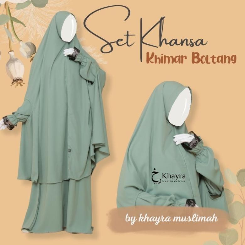 SET KHANSA GAMIS RENDA KHIMAR BOLONG TANGAN JUMBO | GAMIS MANSET RENDA BY KHAYRA MUSLIMAH