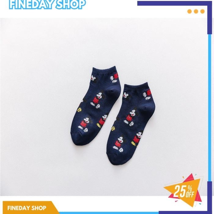 KAOS KAKI WANITA MICKEY MOUSE LUCU KAUS KAKI D1235 - BIRU, FREE BEST SELLER