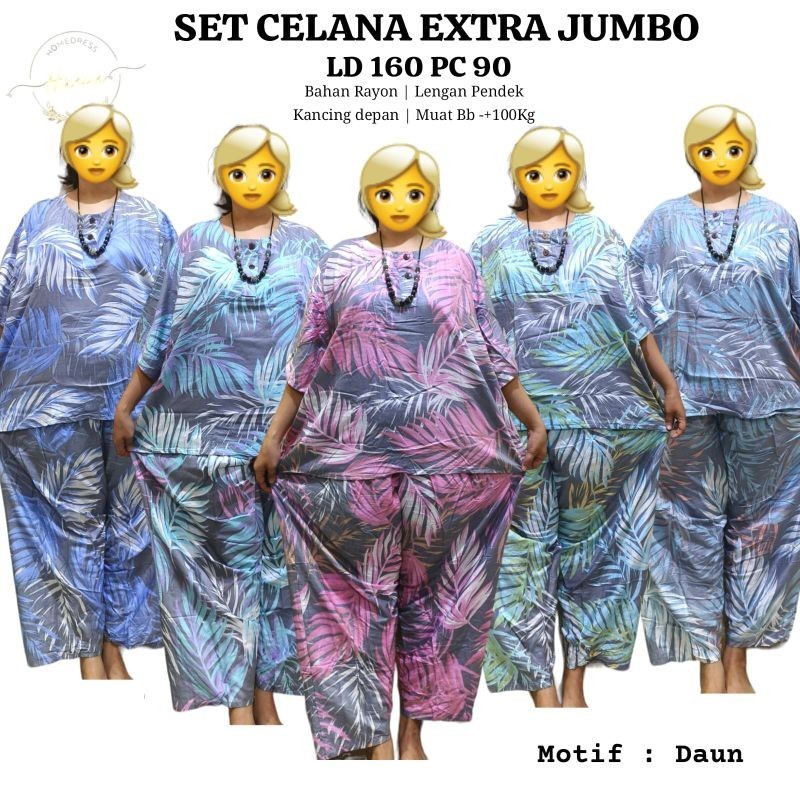 Setelan Babydoll Piyama Baju Tidur Big Size Extra jumbo LD 160