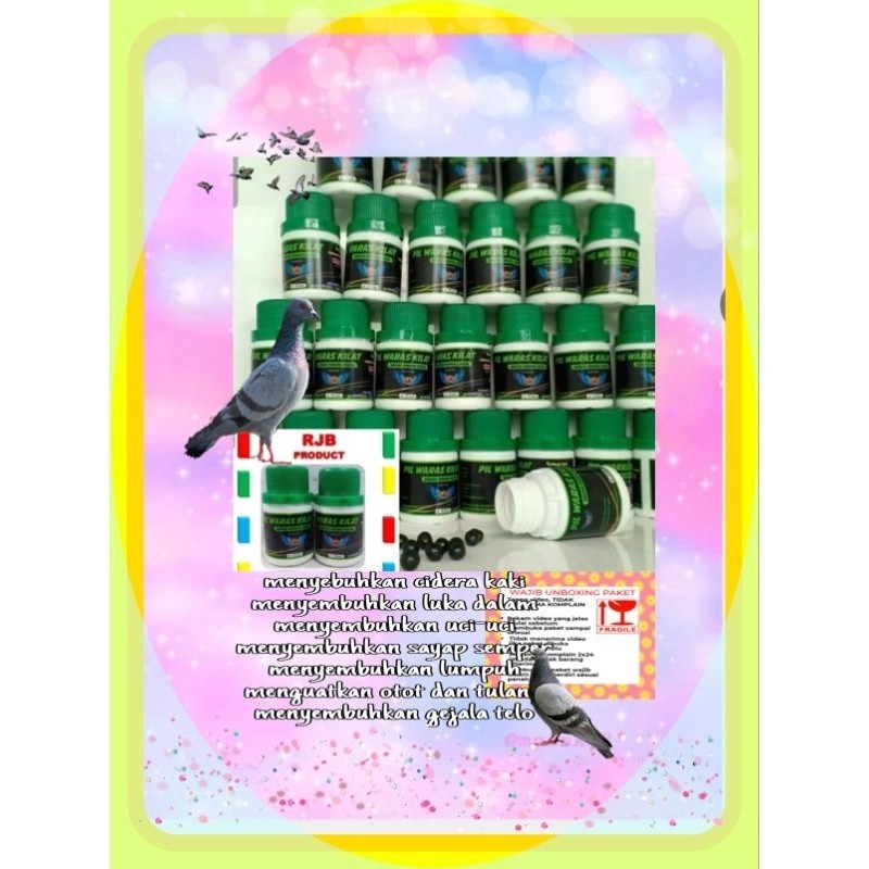 Pil waras kilat rjb jamu untuk sembuhkan burung merpati sakit cidera