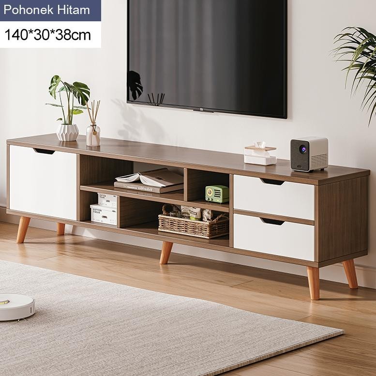 Dream Home Furniture 140cm Meja TV kayu TV SERBAGUNA Rak Tv Minimalis Bufet Tv Minimalis Kayu Modern