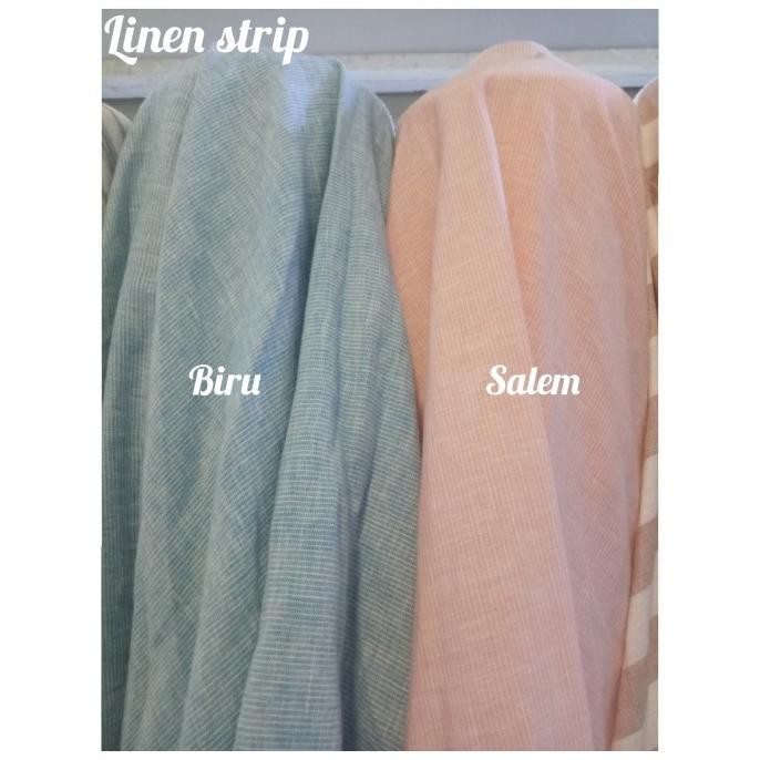Kain Linen Salur/Bahan Linen Strip/Katun Linen