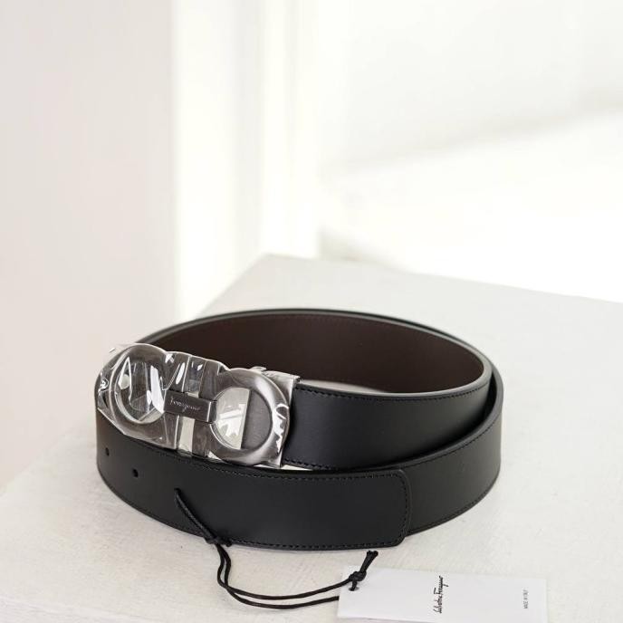 Salvatore Ferragamo Belt Gancini Reversible Black Brown