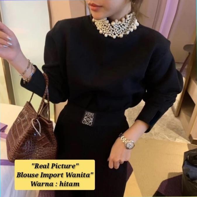 Blouse Wanita Import Baju Atasan Natal Korea Pesta Sandra Blus Hijau