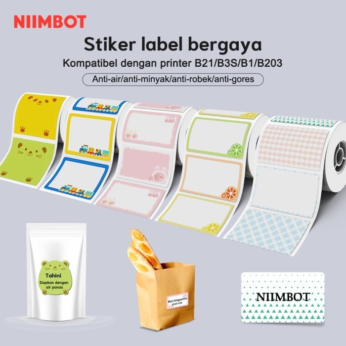 

NIIMBOT B21/ B3S/ B1 Stiker Label Kartun yang Kompatibel dengan Gaya