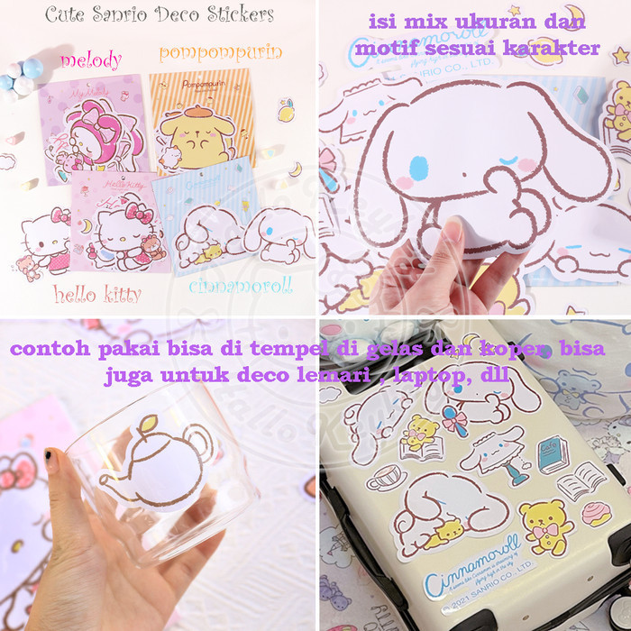 

deco stiker hello kitty melody cinnamoroll pompompurin original sanrio