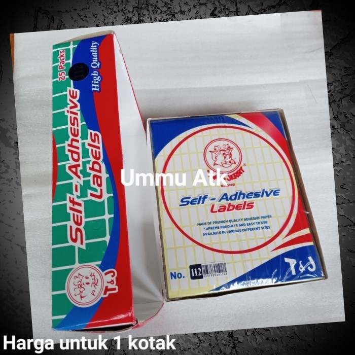 

label tom & jerry no 112 harga untuk 1 kotak isi 25 pack