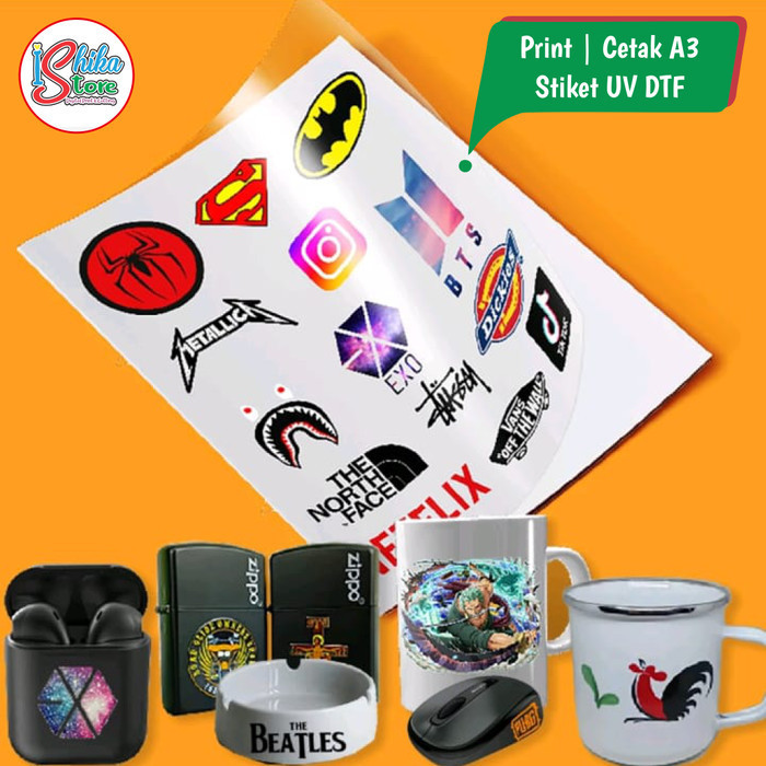 Cetak stiker UV DTF Print stiker UV DTF