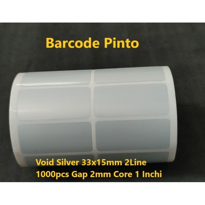 

Sticker Void Silver 33x15mm 2Line 1000pcs Gap 2mm Core 1 Inchi