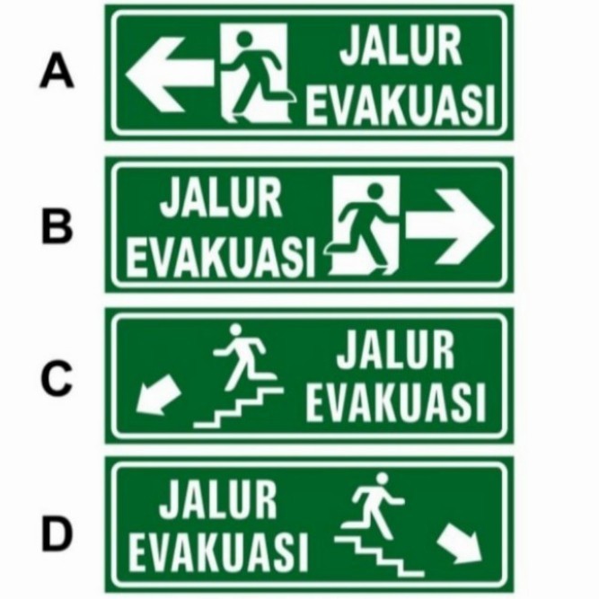 

stiker akrilik 10X30CM JALUR EVAKUASI custom sign rambu k3