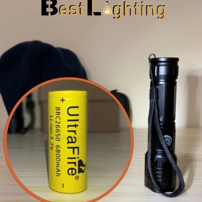 paket senter XHP 50 Cree Compact baterai 26650 rechargeable