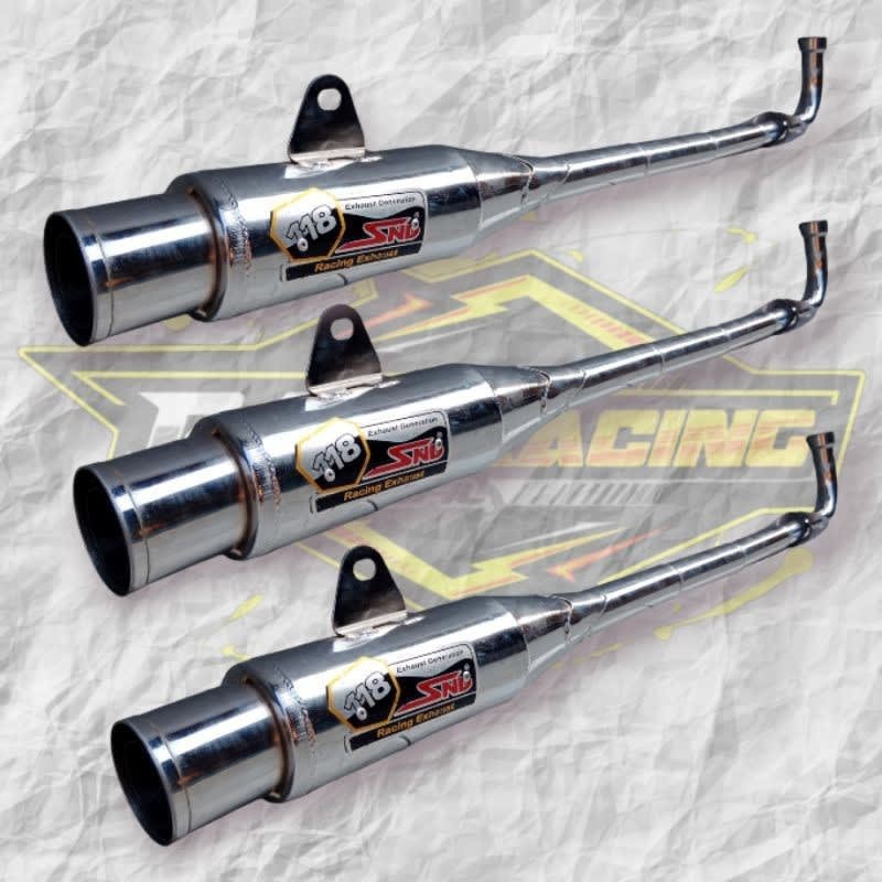 Knalpot snd drag road race supra x 125 blade revo jupiter karisma full chrome