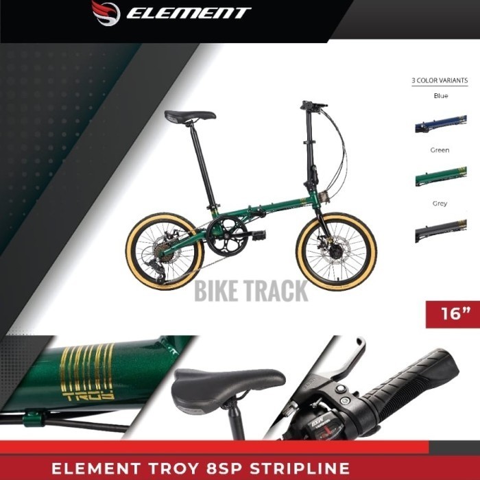 Sepeda Lipat Element Troy 8 Speed (16 Inch) New Terlaris