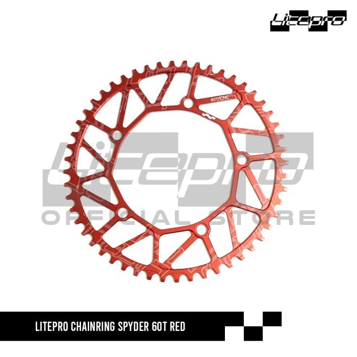 LITEPRO CHAINRING SPYDER 60T RED