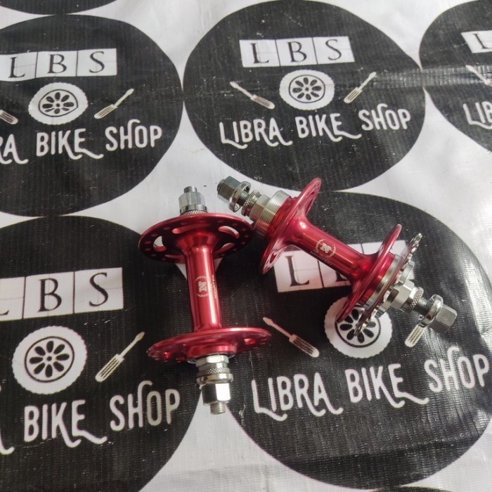 HUB NOVATEC FIXIE TRACK 36H 16T DOUBLE FIXED BEARING MERAH ANODIZE