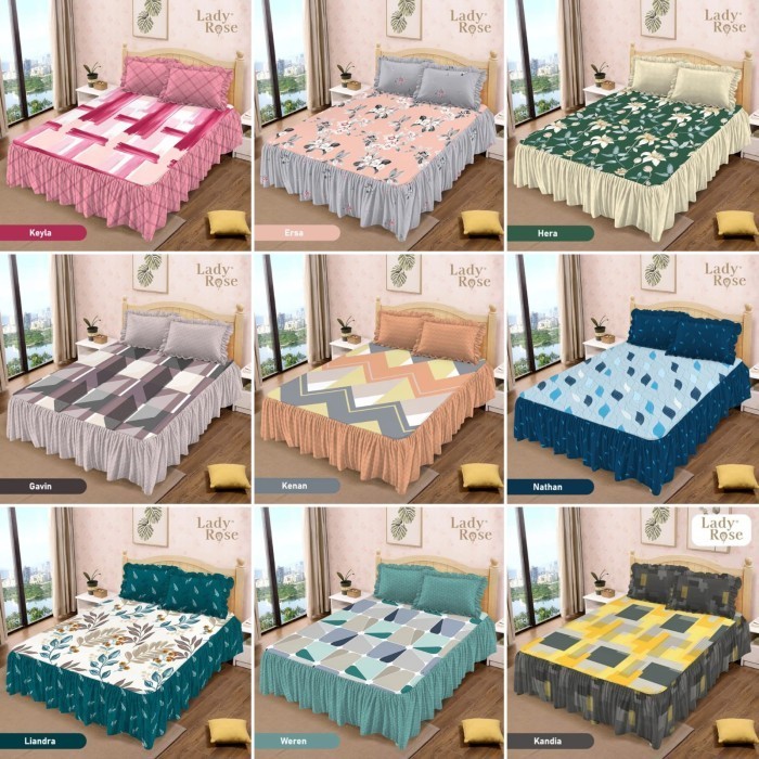 Sprei Lady Rose Rumbai 180X200 Bantal 4