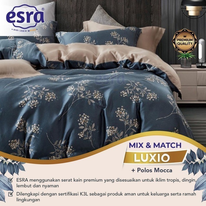 Bed cover set + sprei Esra motif bunga luxio180x200 160x200 120x200