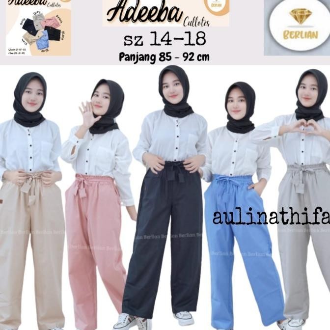 Trend Celana Kulot Anak Perempuan Remaja/Tanggung Sz 14-18 Th Fayolla Kulot Stok Terbatas