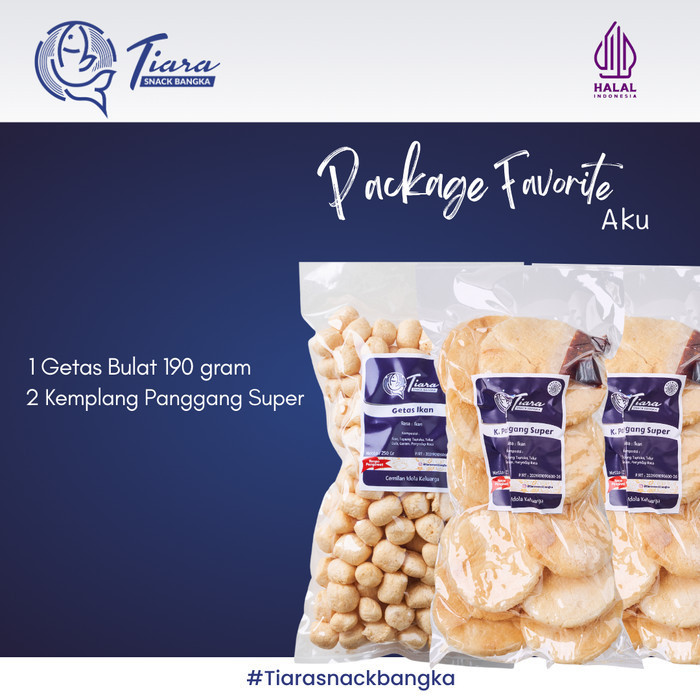 KEMPLANG PANGGANG,GETAS BANGKA,PACKAGE FAVORITE AKU-TIARA SNACK BANGKA