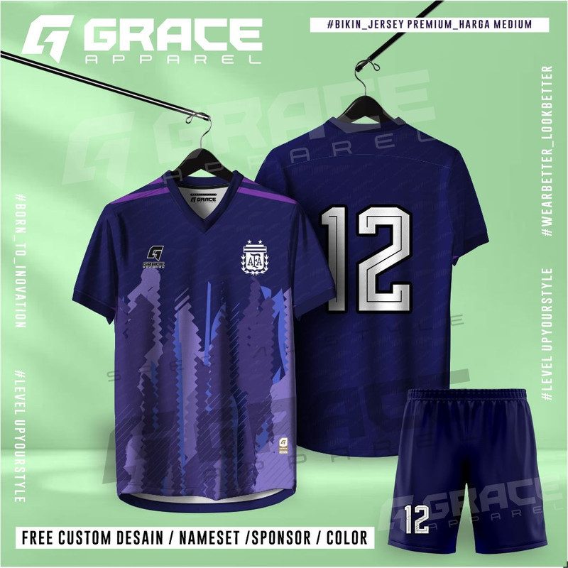 PREMIUM JERSEY FANTASI CLUB INTERNATIONAL timnas argentina away soccer club liga