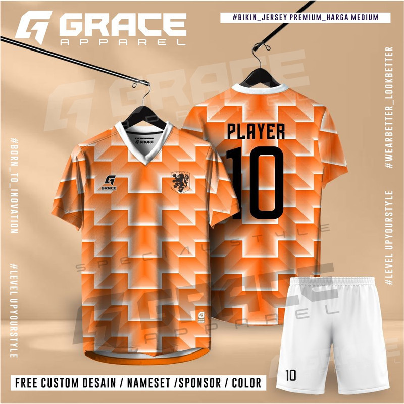 PREMIUM JERSEY FANTASI CLUB INTERNATIONAL timnas belanda home soccer club liga