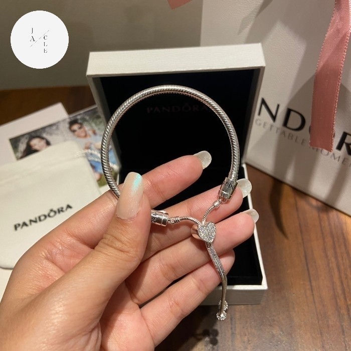 LOVE STRACH PANDORA BRACELET GELANG GIFT SET CHARM SILVER