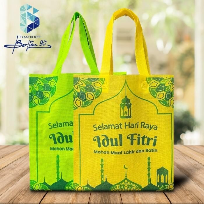 

Tas Spundbond Lebaran 30X40X8 Goodie Bag Tas Kain Idul Fitri Ramadhan 044