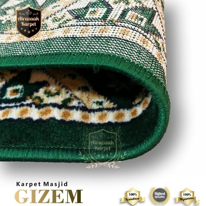 NEW TERBARU KARPET/SAJADAH MASJID MUSHOLA GIZEM METERAN TEBAL MURAH POLOS 10MM PACKING BAGUS