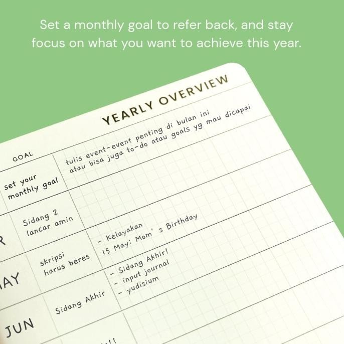 

NEW TERBARU WINYO PRODUCTIVITY PLANNER - 1 YEAR MONTHLY & WEEKLY PLAN PACKING BAGUS