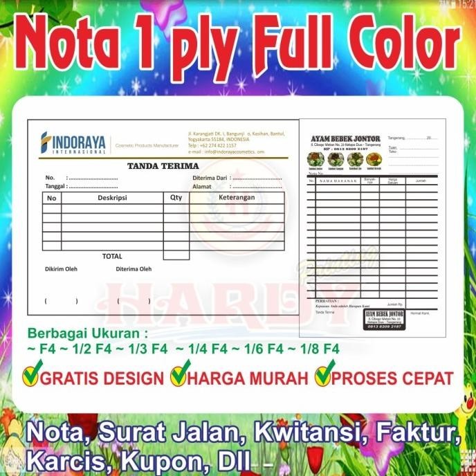 

NEW TERBARU NOTA CUSTOM 1 PLY 1 RIM PACKING BAGUS