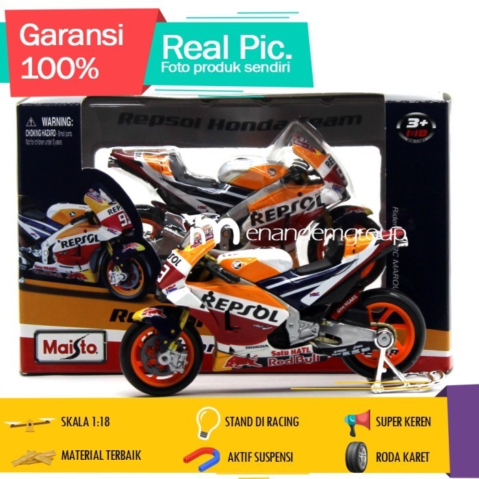 Diecast Niatur Motor Moto Gp Honda Repsol Marc Marquez