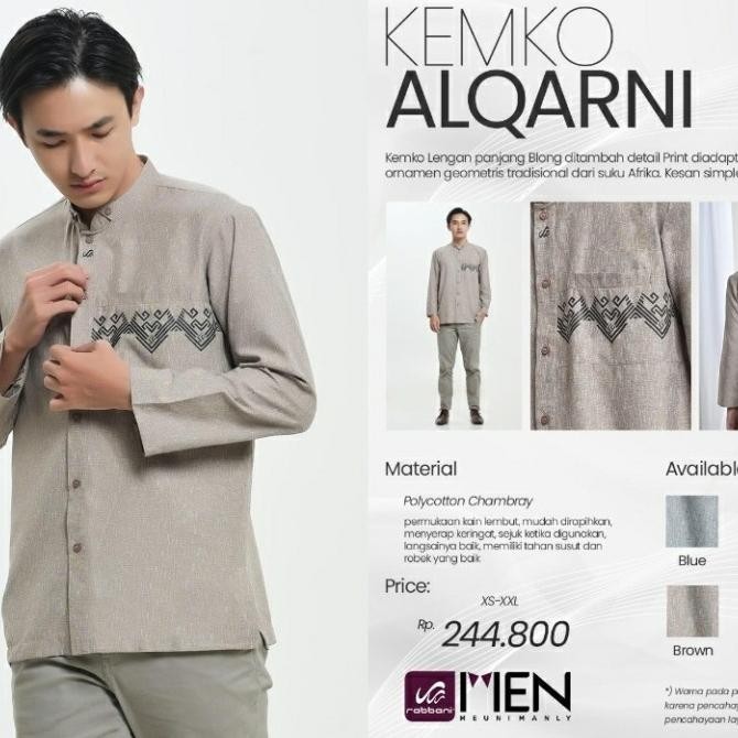 Rabbani Kemko Alqarni Koko Baju Muslim Pria Lengan Panjang Xs-Xxl Axiataluo