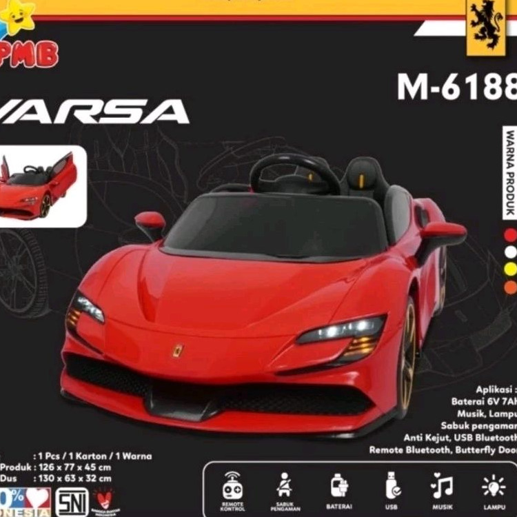Mobil aki Mainan anak Sedan PMB VARSA M 6188 Mobil aki Anak Remote PMB VARSA M6188