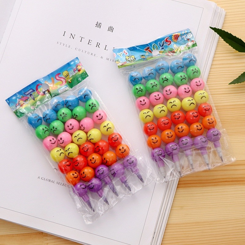 

FPS Pensil Mewarnai 7 Warna Isi 5pcs Pensil Warna Warni Susun Bulat Karakter Smiley Alat Melukis Tujuh Susun Emoji Rainbow