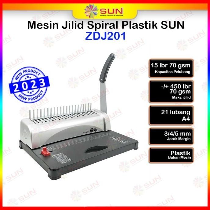 Mesin Jilid Spiral Plastik A4 ZDJ201 / ZDJ202