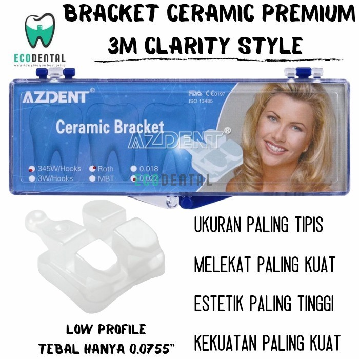 BRACKET TRANSPARAN MINI CERAMIC BEHEL KERAMIK BENING ORTHODONTIC