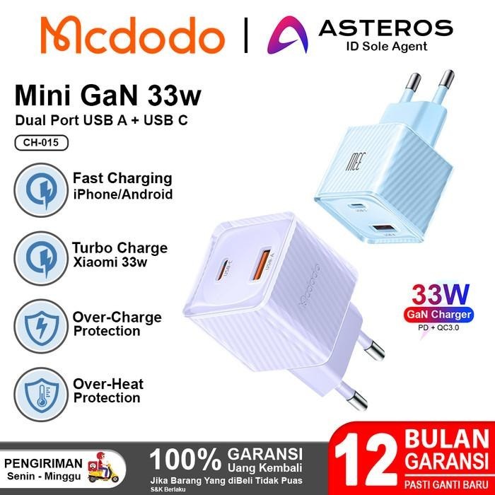 MCDODO KEPALA CHARGER GAN TURBO CHARGE, VOOC CHARGE 33W 45W 65W CH-415