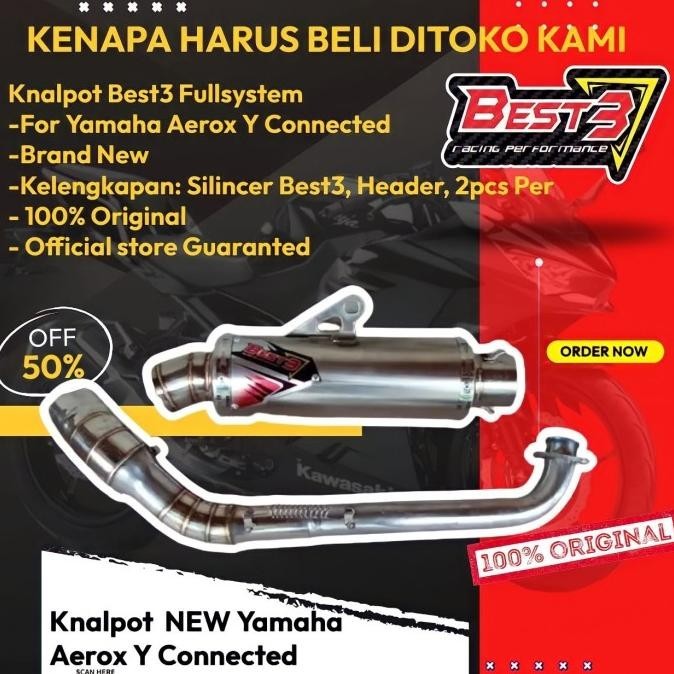 A02 Knalpot Racing Yamaha Aerox Best 3 Long Kenalpot Racing Original